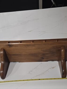 Source Unknown Wooden Wall Shelf in Brown and White